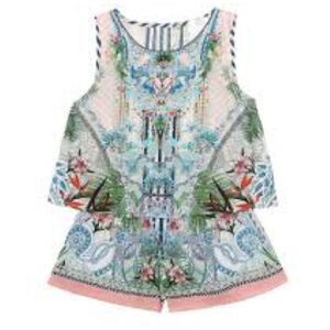 Milla by Camilla Girls Beach Shack Floral Cotton Sleeveless Romper.  Size 10.